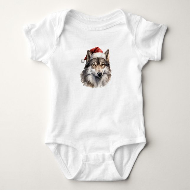 Body Para Bebé Cute Santa Wolf (Anverso)