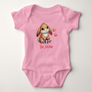 Body Para Bebé Cute, sé mío conejito de San Valentín