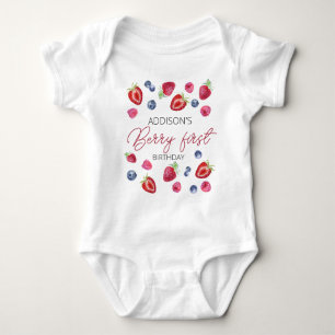 Body Para Bebé Cute Simple Red Blue Berry Sweet 1er cumpleaños