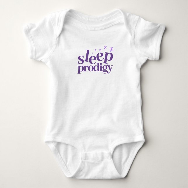 Body Para Bebé Cute Sleep Prodigio Word Art (Anverso)