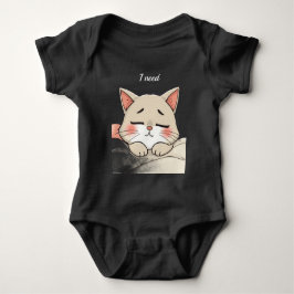 Body Para Bebé Cute Sleeping Cat I Need a Nap Kawaii Artwork