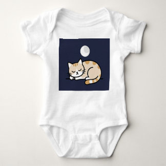 Body Para Bebé Cute Sleeping Cat Moon Baby Bodysuit 
