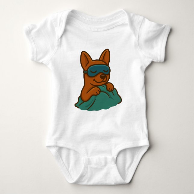Body Para Bebé Cute Sleeping Dog Cartoon Baby Bodysuit (Anverso)