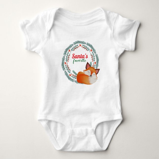 Body Para Bebé Cute Sleeping Fox Christmas (Anverso)