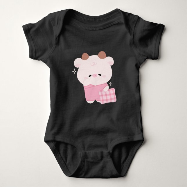 Body Para Bebé Cute Sleepy Cow (Anverso)