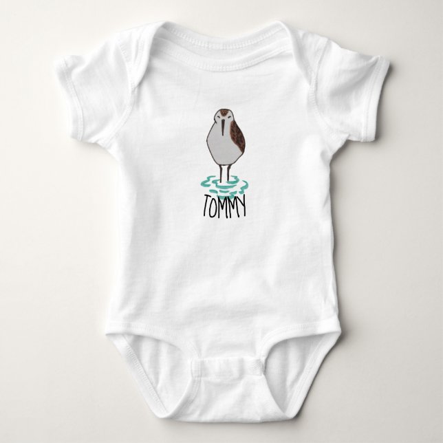 Body Para Bebé Cute Sleepy Sandpiper (Anverso)