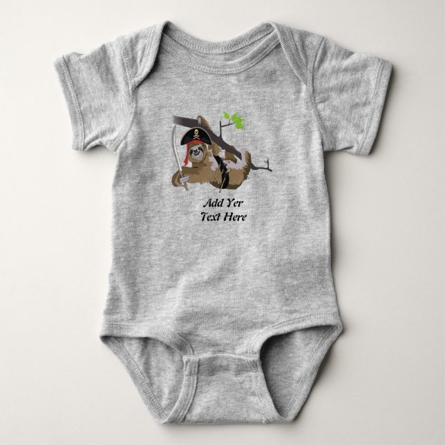 Body Para Bebé CUTE SLOTH Personalice. (Anverso)
