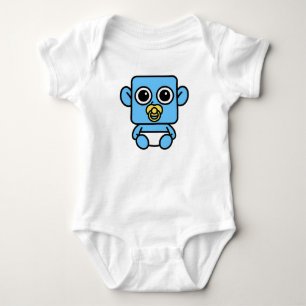 Body Para Bebé Cute Smilo Baby Bodysuitwith Yellow Pacifier.