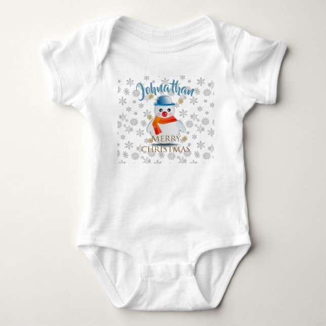 Body Para Bebé Cute Snowman (Anverso)