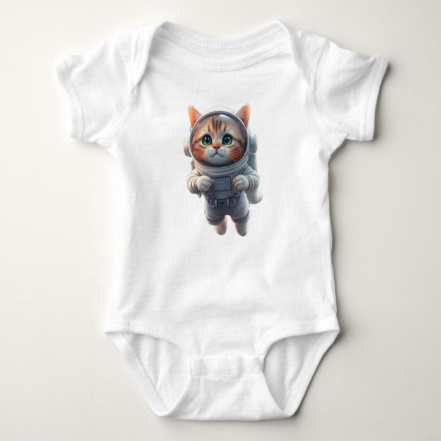 Body Para Bebé cute space explorer Cat  (Anverso)