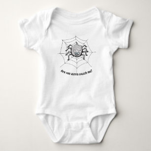 Body Para Bebé Cute Spider Blue "¿Vas a aplastarme?"