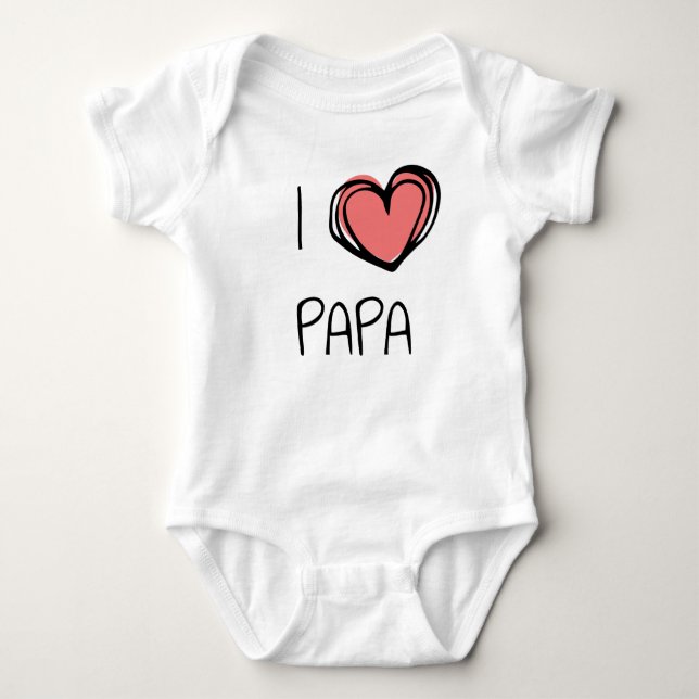 Body Para Bebé Cute sweet I heart papa (Anverso)