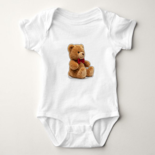 Body Para Bebé Cute Teddy Bear Art Double-Sided Graphic T-Shirt (Anverso)