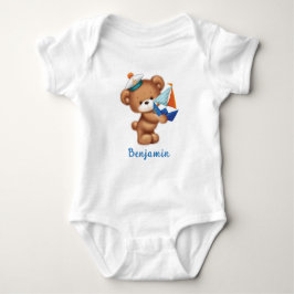 Body Para Bebé Cute Teddy Bear Littlle Sailor Personalizado