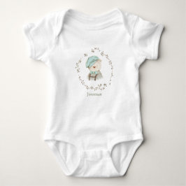 Body Para Bebé Cute Teddy Bear Overalls Gorra Nombre Personalizad