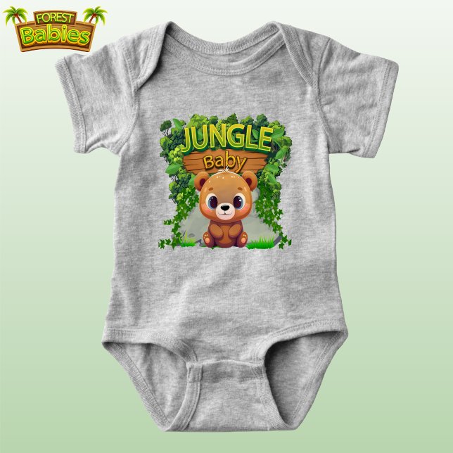 Body Para Bebé Cute Teddy Bear Wildlife Nature Forest 🧸 Gráfico (Cute Teddy Bear Jungle Baby Shirt, Woodland Wildlife Forest Graphic Nature-Inspired Bodysuit 🐻)