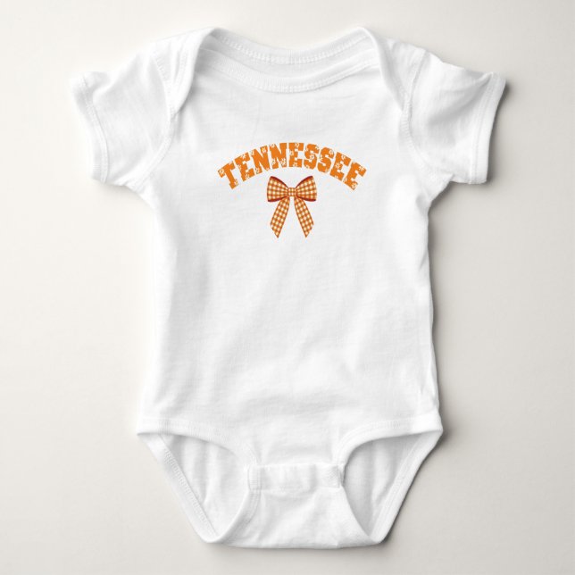 Body Para Bebé Cute Tennessee Naranja niños se doblan a cuadros (Anverso)