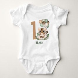 Body Para Bebé Cute Tiger Cub Wild One Boy Primer cumpleaños