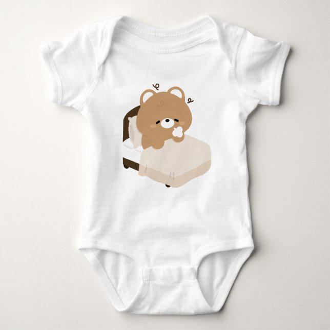 Body Para Bebé Cute Tired Brown Bear (Anverso)