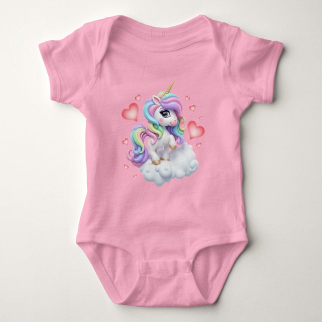 Body Para Bebé Cute unicorn : For Baby Girls (Anverso)