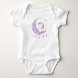 Body Para Bebé Cute Unicorn Nombre Personalizado Lindo