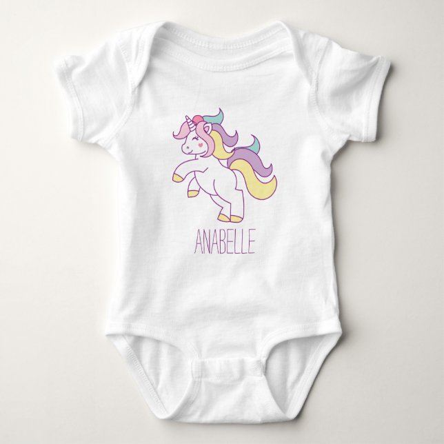 Body Para Bebé Cute unicornio (Anverso)