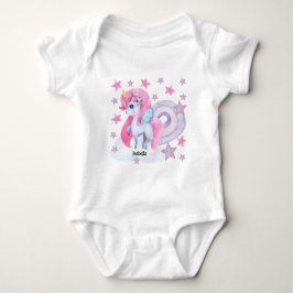 Body Para Bebé Cute Unicornio Arcoíris Personalizado Acuarela