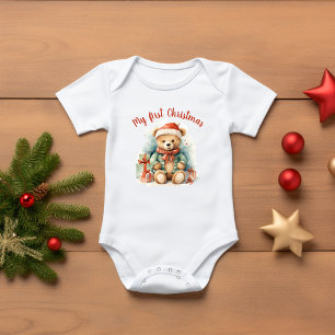 Body Para Bebé Cute vintage Christmas Bear