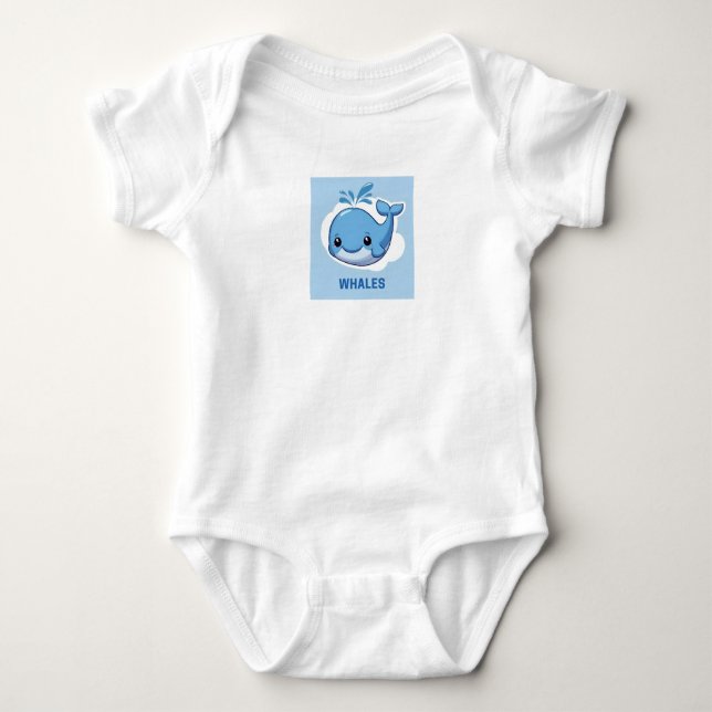 Body Para Bebé Cute Whale (Anverso)