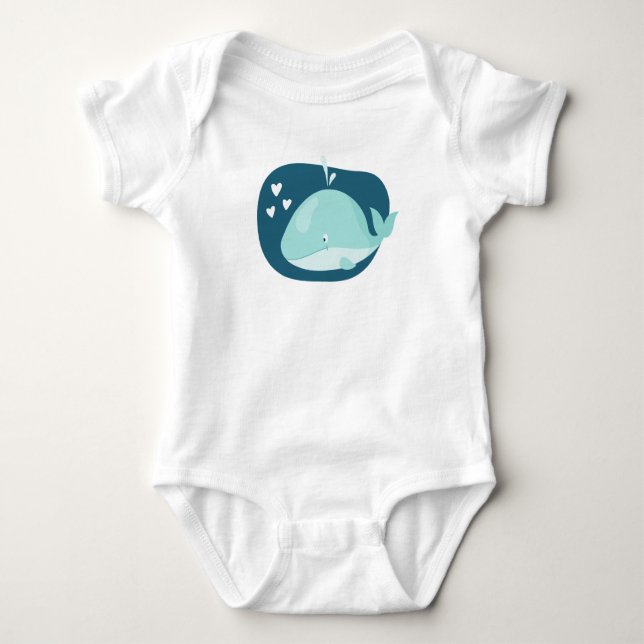 Body Para Bebé Cute Whale (Anverso)