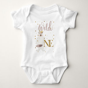 Body Para Bebé Cute Wild One Chica Purpurina Oso Blanco