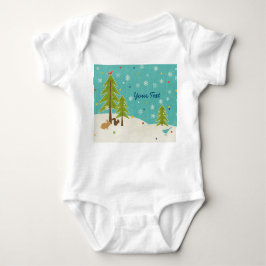 Body Para Bebé Cute Winter Wonderland Woodland Scene personalizad