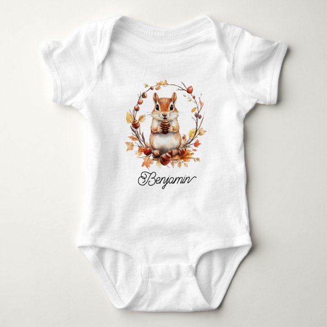 Body Para Bebé Cute Woodland Squirrel (Anverso)