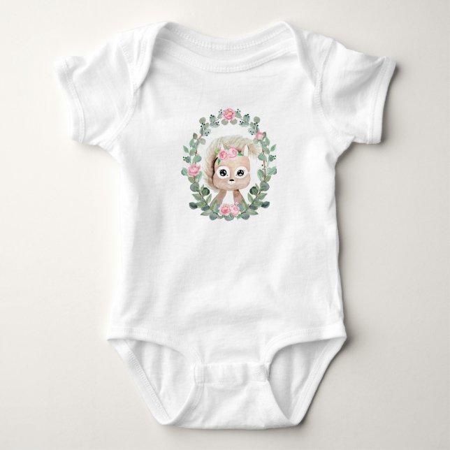 Body Para Bebé Cute Woodland Squirrel bebé (Anverso)
