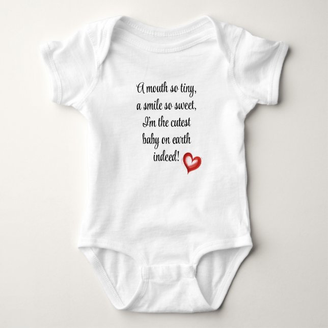 Body Para Bebé Cutest Baby On Earth, Welcome Little One, Unisex   (Anverso)