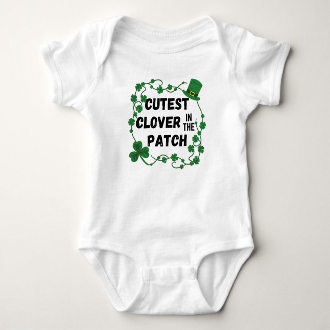 Body Para Bebé Cutest Clover in the Patch St. Patrick's Day (Anverso)