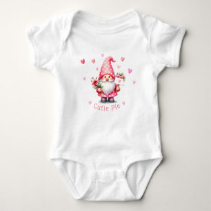 Body Para Bebé Cutie Pie - Whimsical Gnome en los corazones blanc