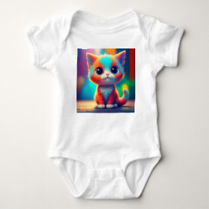 Body Para Bebé Cuto arcoiris colgando Personalizado de gatitos