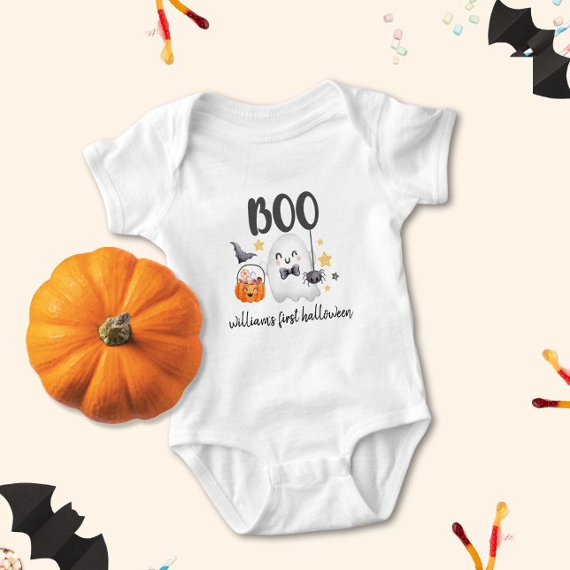 Body Para Bebé Cuto disfraz Fantasma Calabaza Halloween (Subido por el creador)