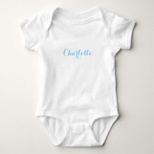 Body Para Bebé Cuto Nombre personalizado texto azul claro