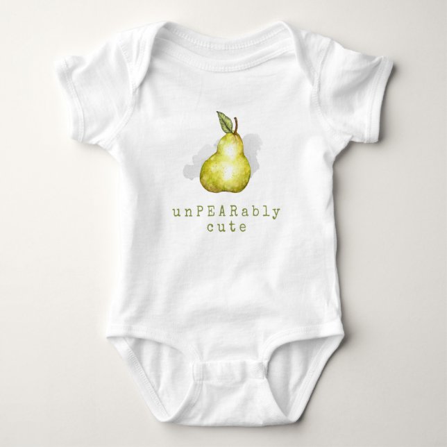 Body Para Bebé Cuto Pear Fruto Pun Baby Bodysuit (Anverso)