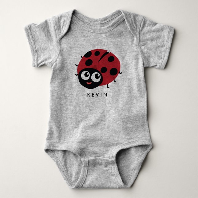 Body Para Bebé Cuto Pequeño ladybug rojo personalizado (Anverso)