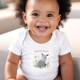 Body Para Bebé Cuto Rhino Boho Nombre Monograma Chica
