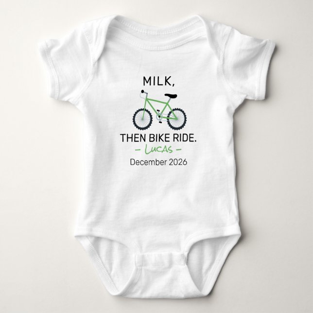 Body Para Bebé Cycling Baby Shower Milk Then Bike Ride - Biking (Anverso)