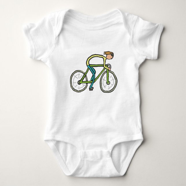 Body Para Bebé Cycling Stickman (Anverso)