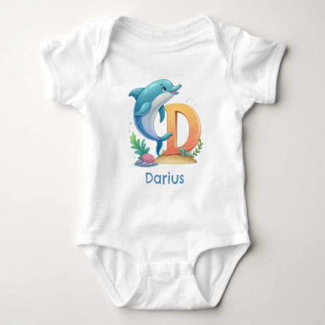 Body Para Bebé D es para delfín Personalizar (Anverso)