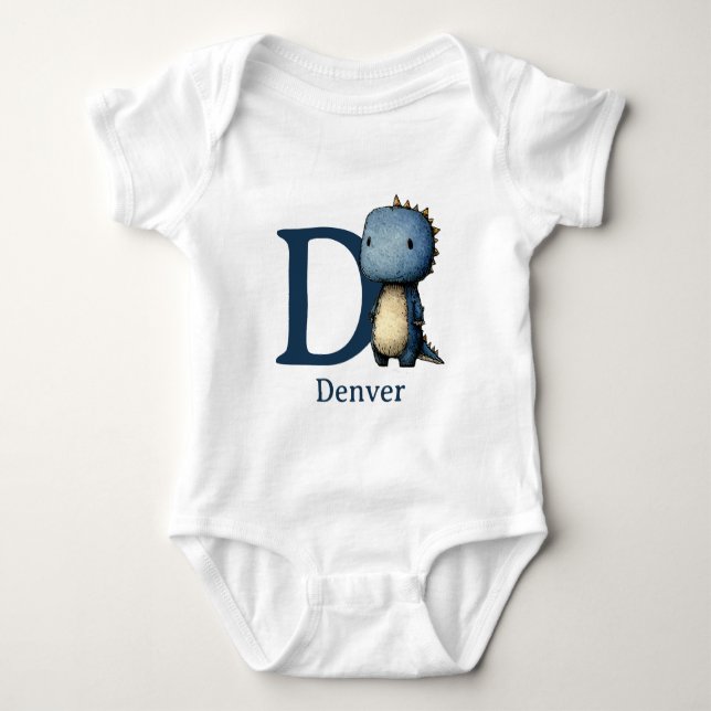 Body Para Bebé D es para Dinosaurio Personaliza (Anverso)