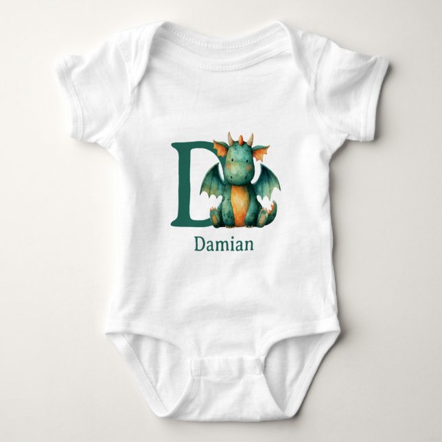 Body Para Bebé D es para Dragón Personalizar (Anverso)