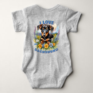 Body Para Bebé Dachshund Love Baby Bodysuit