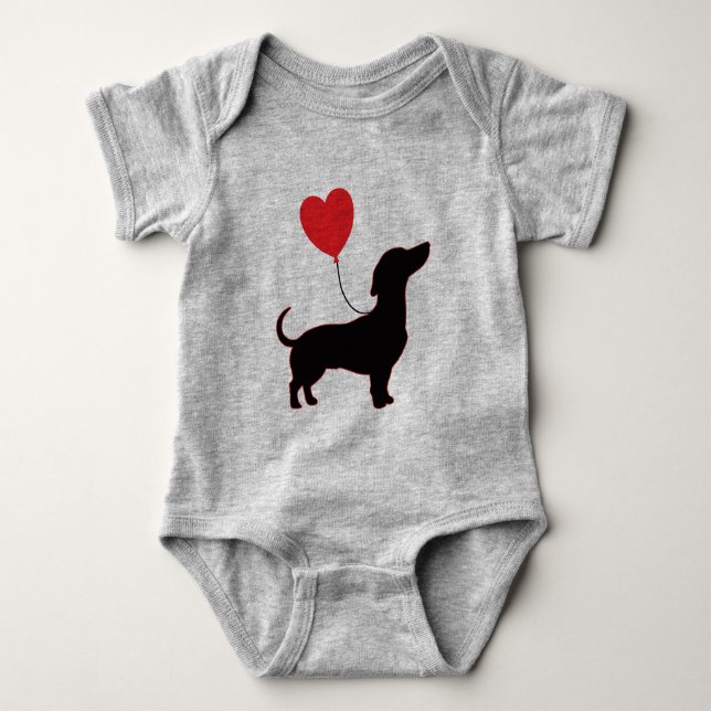Body Para Bebé Dachshund Love Balloon Light - Sweet Baby Edition (Anverso)